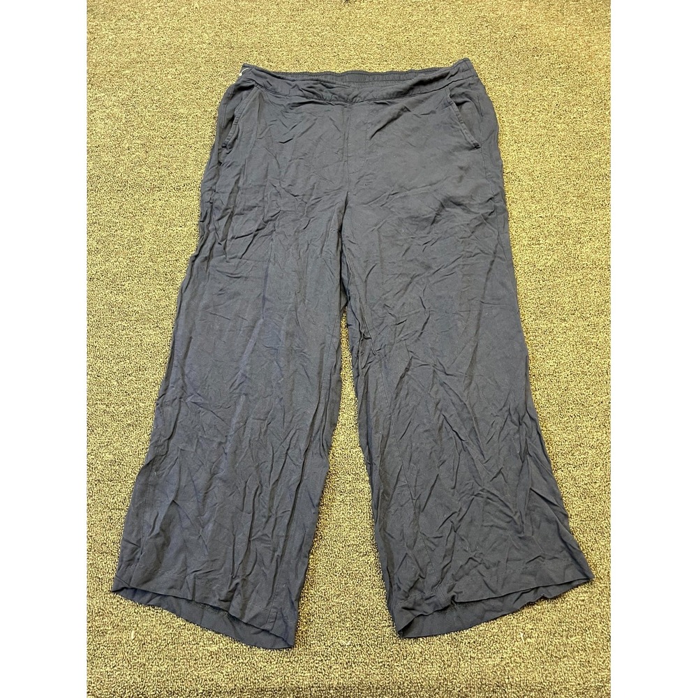 Old Navy Trousers Pants Womens XL Navy Blue Stretch Relaxed Fit Wide Leg Pull On
